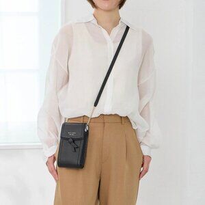 NWT KATE SPADE Knott North South Phone Crossbody - Pebbled Leather - BLACK